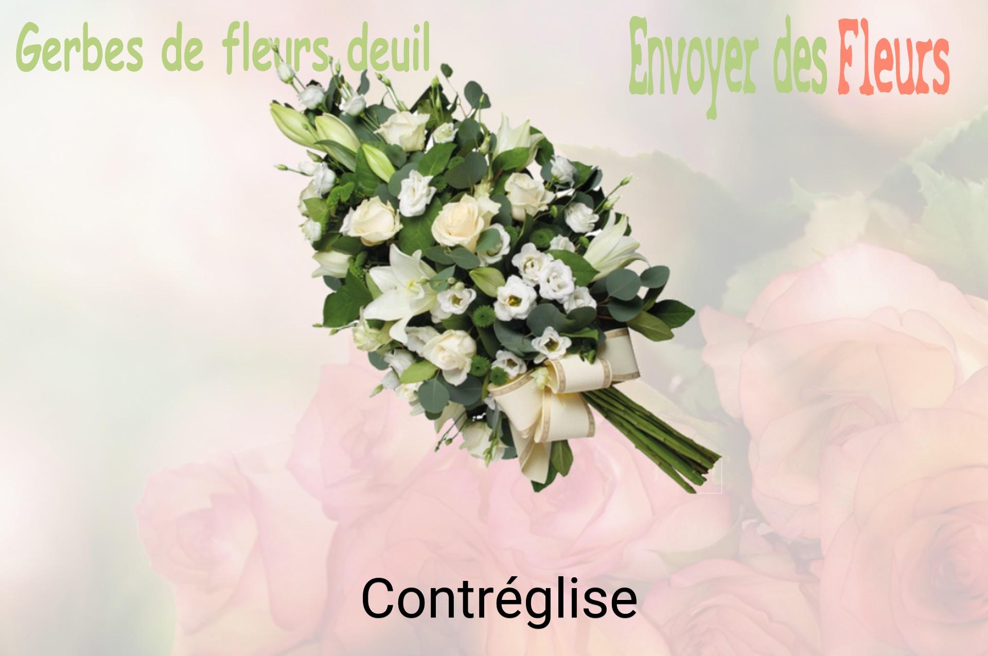 Gerbe de fleurs de deuil livrée à Contréglise